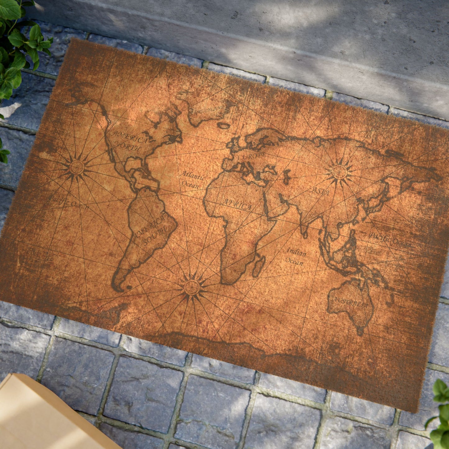 Vintage Map Continents Doormat