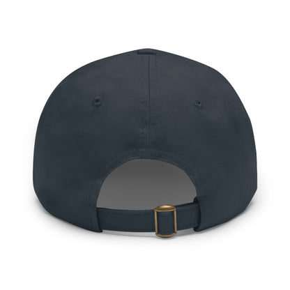 “Dad is Grilling” Dad Hat with Leather Patch (Round)