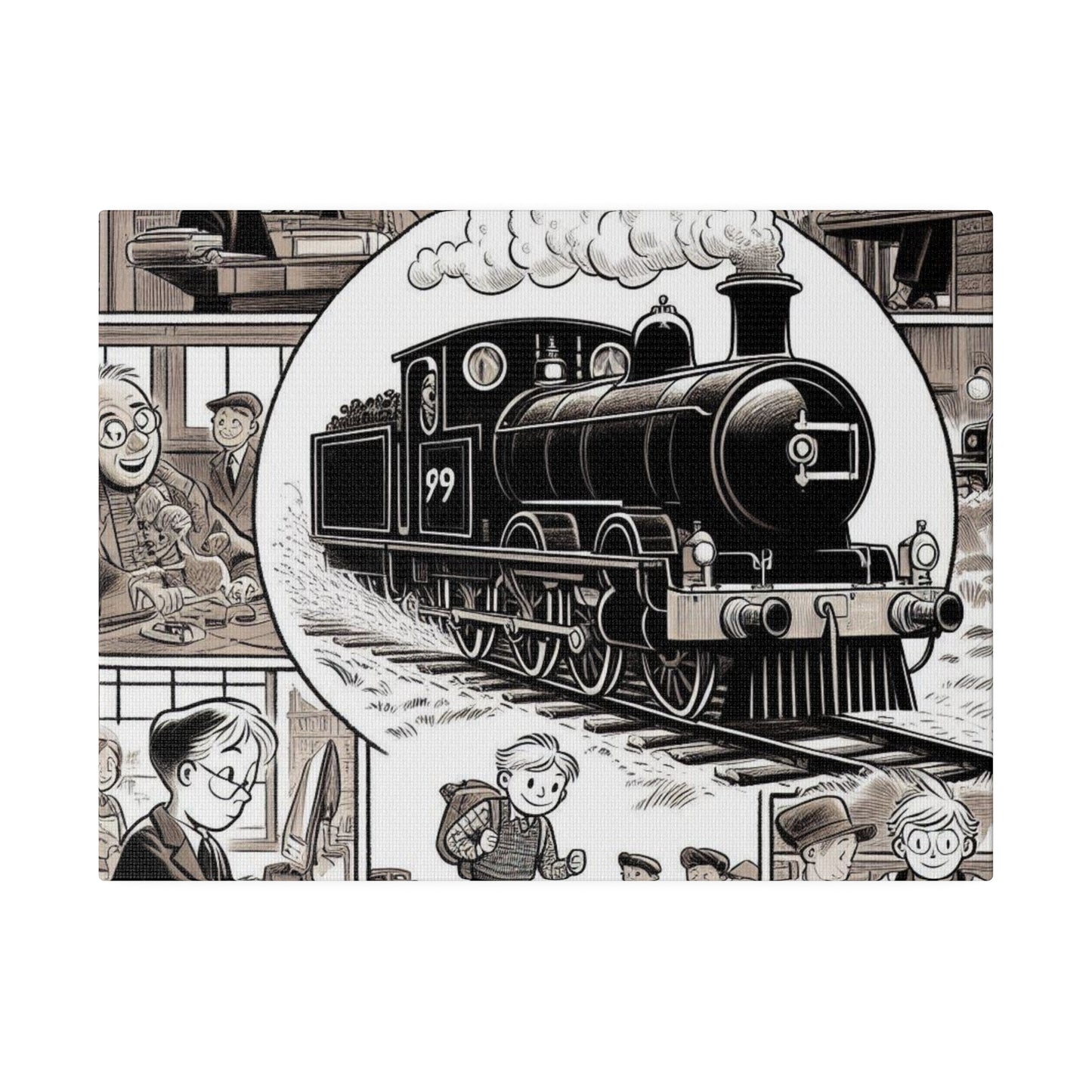 Steam Train Comics #2 Matte Canvas, Stretched, 0.75"