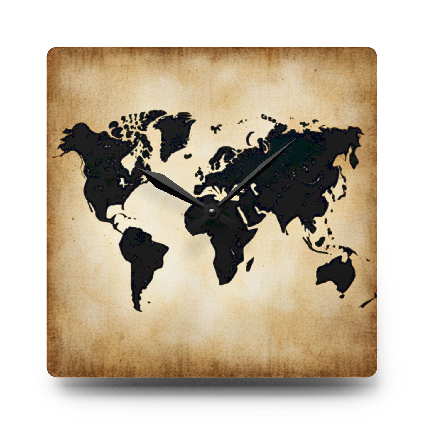 Vintage World Map Acrylic Wall Clock