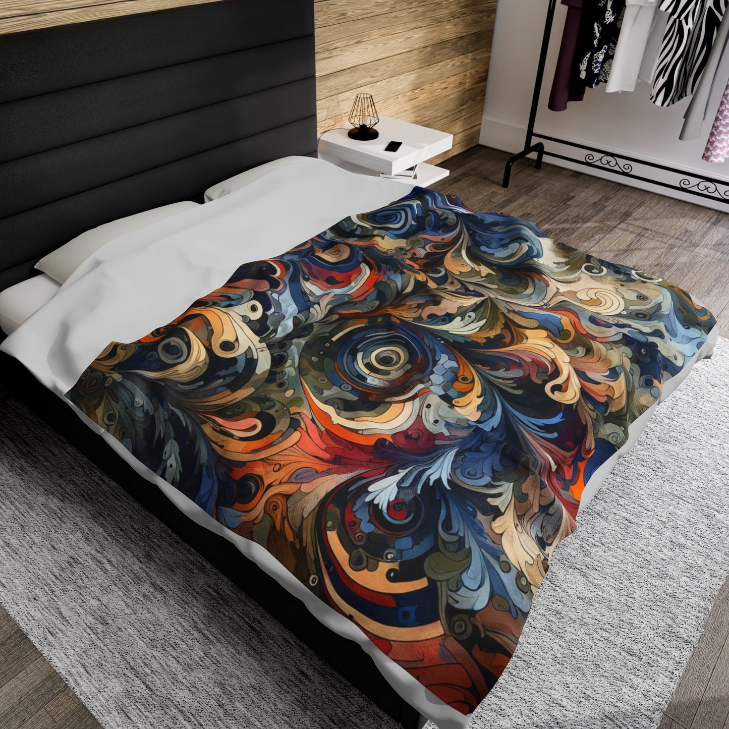 Colorful Swirl Velveteen Plush Blanket