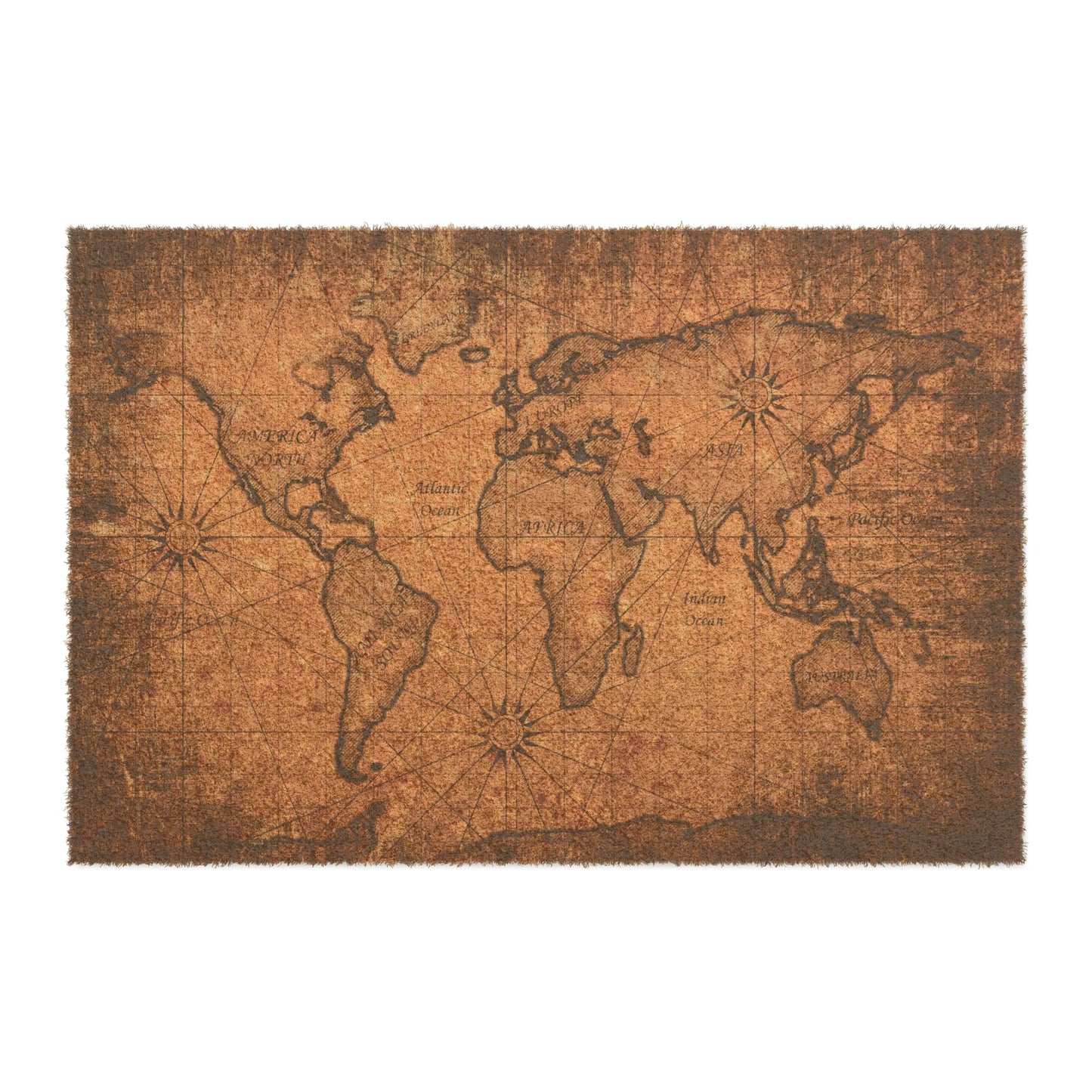 Vintage Map Continents Doormat