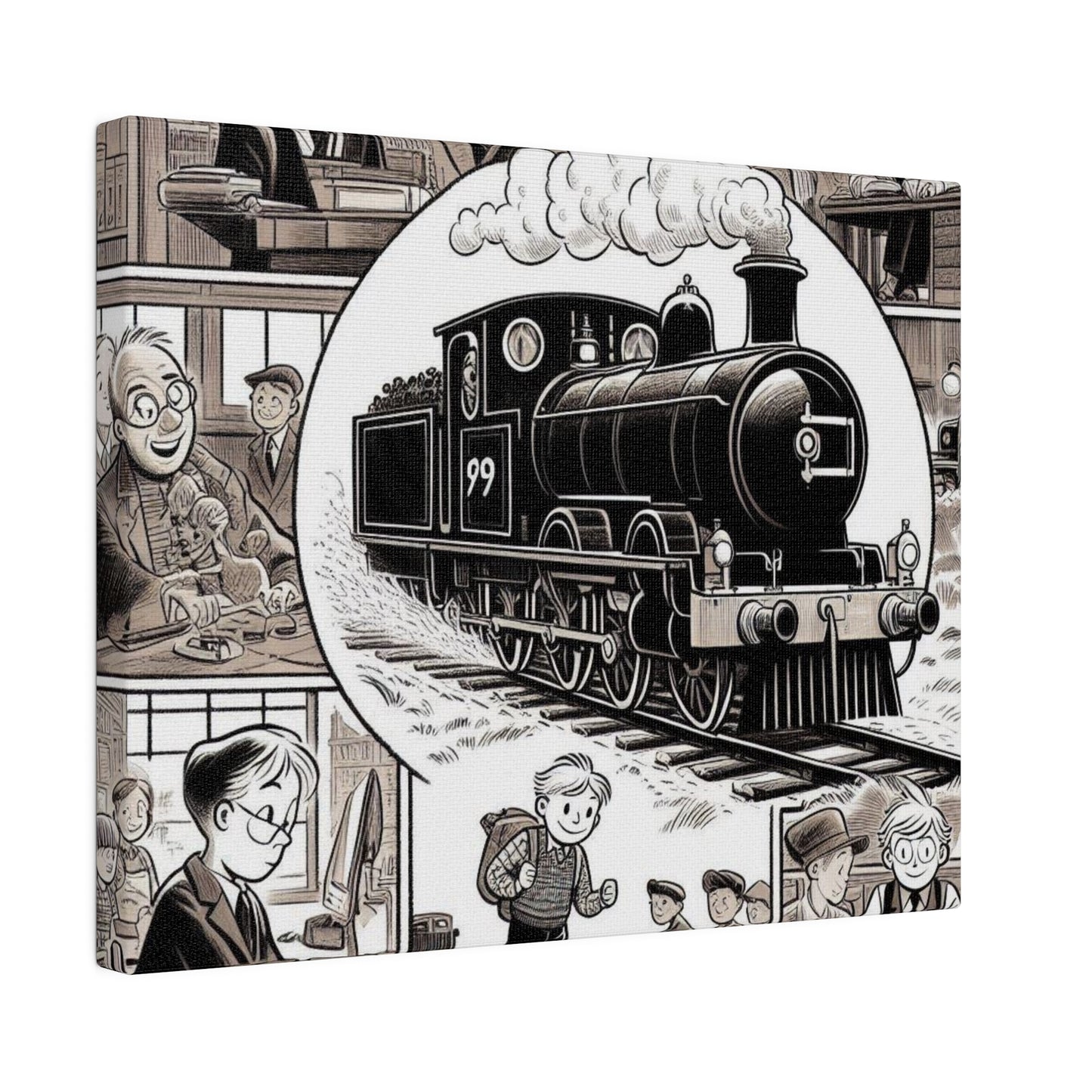 Steam Train Comics #2 Matte Canvas, Stretched, 0.75"