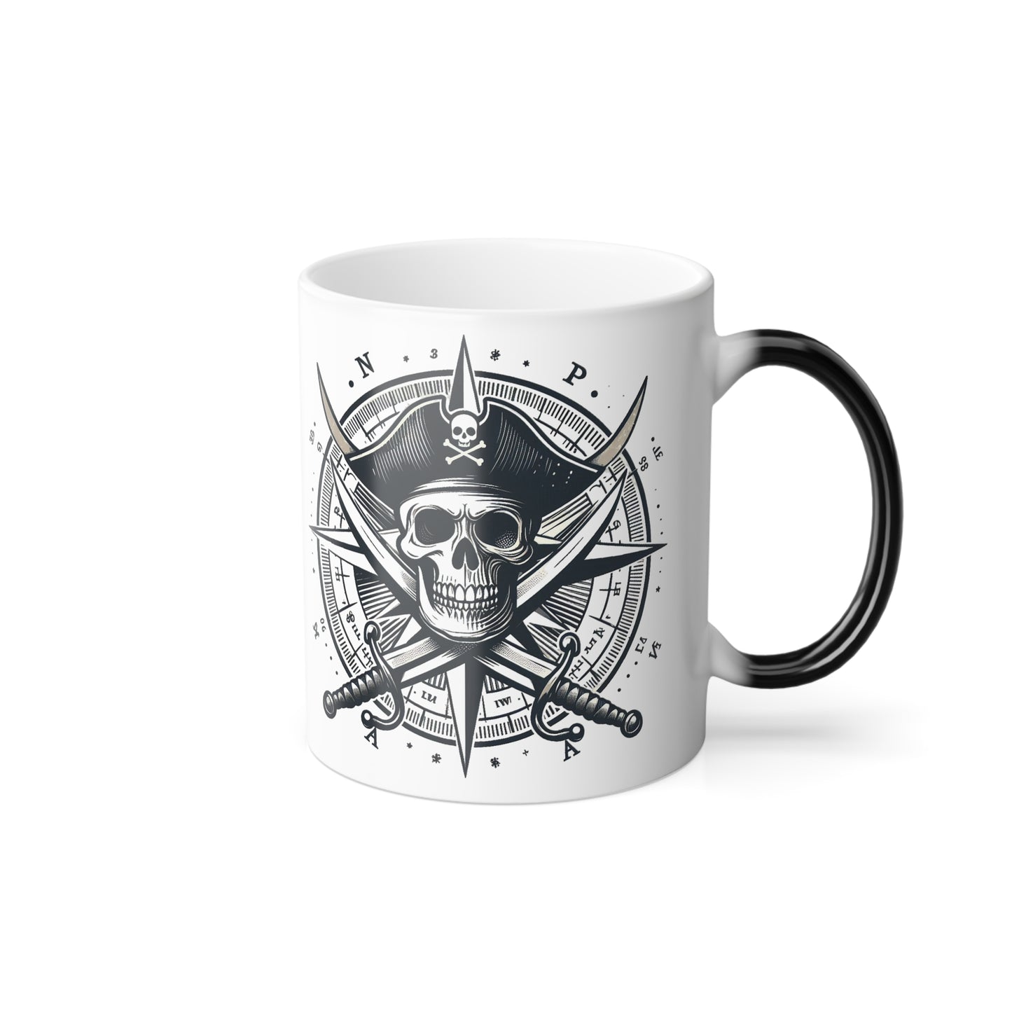 Classic Pirate Skull Color Morphing Mug, 11oz