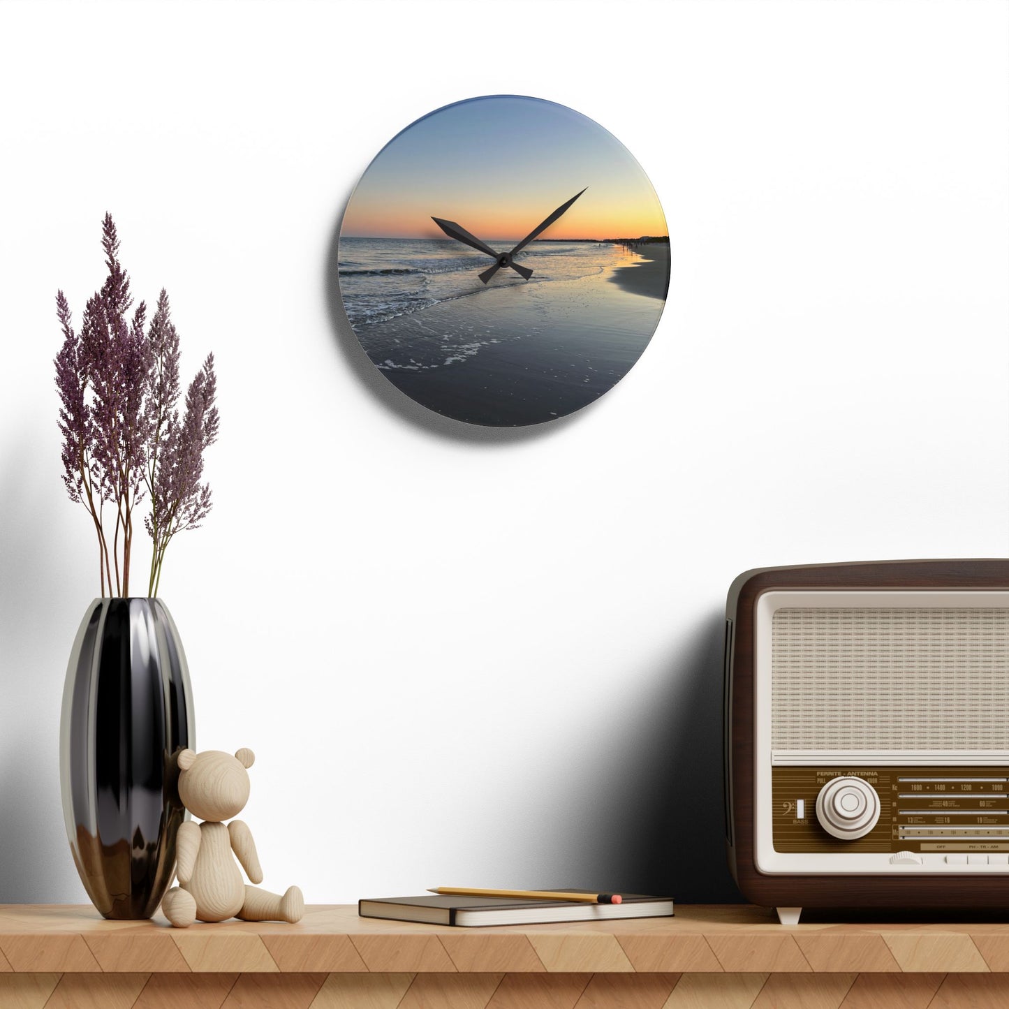 Hilton Head Island Beach Sunset Acrylic Wall Clock