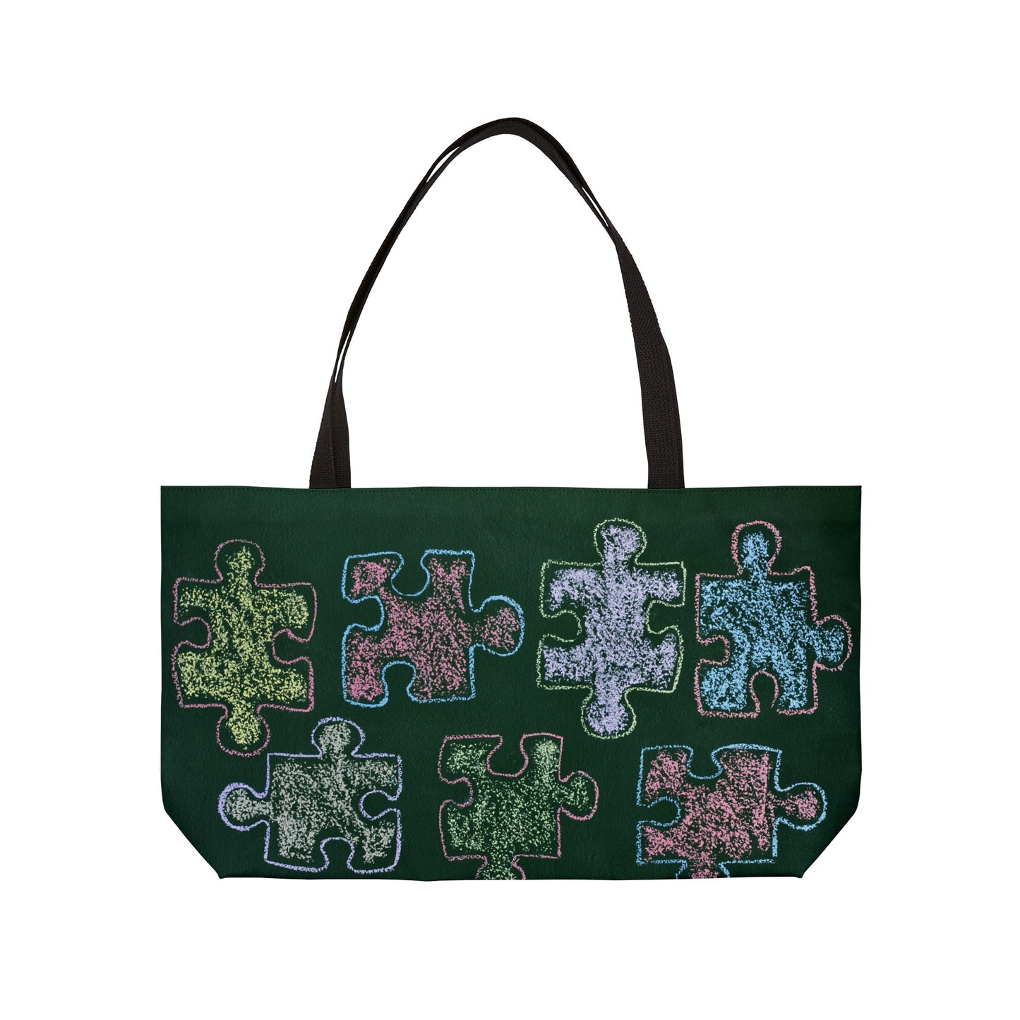 Hand drawn Chalk Puzzle Pieces Weekender Tote Bag