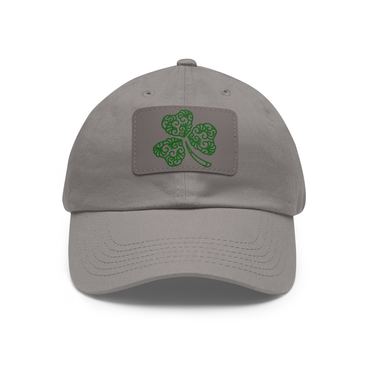 Four Leaf Clover Dad Hat with Leather Patch (Rectangle)