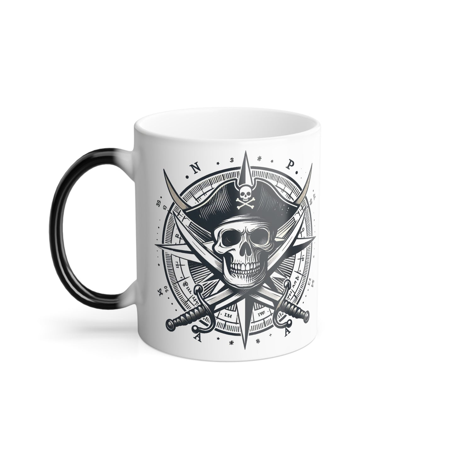 Classic Pirate Skull Color Morphing Mug, 11oz