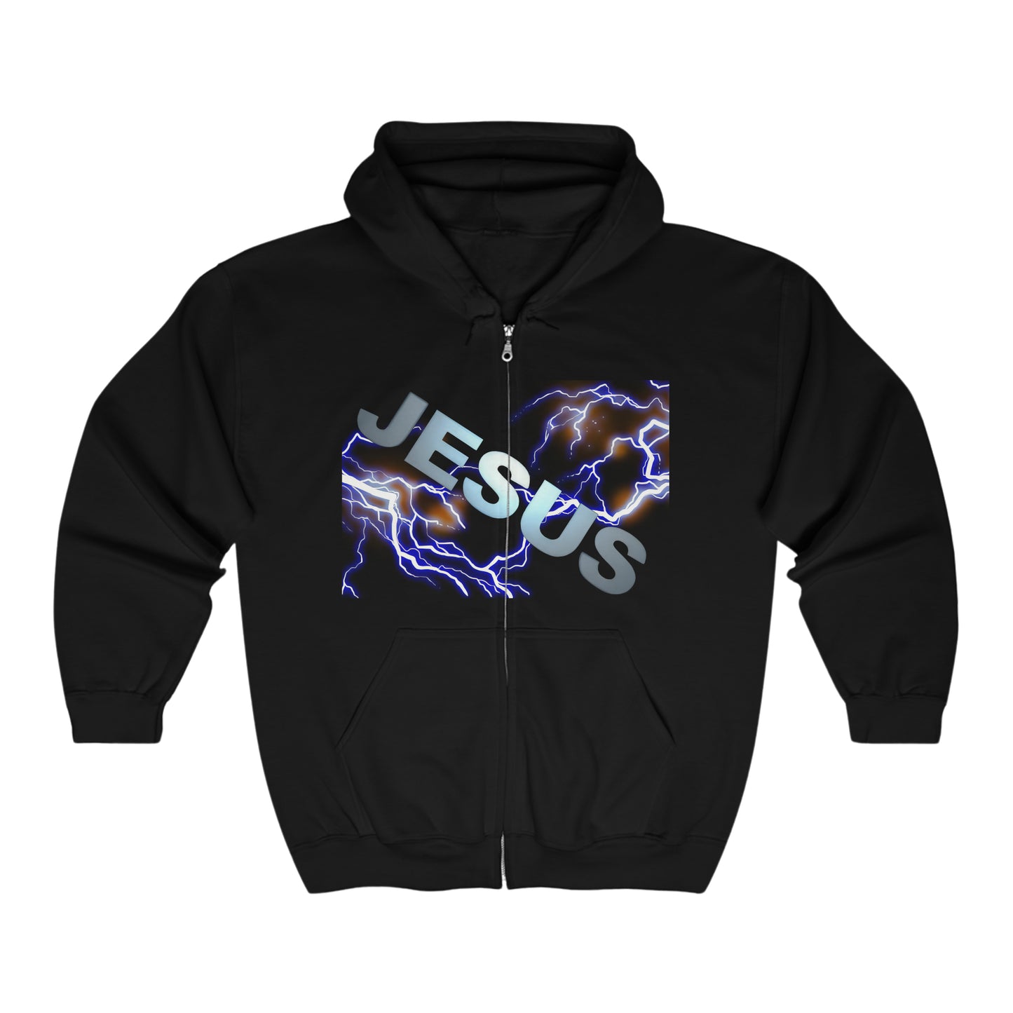 Unisex Heavy Blend™ JESUS Bolt! Full Zip Hooded Sweatshirt