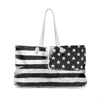 Black & White Stars & Stripes Weekender Bag