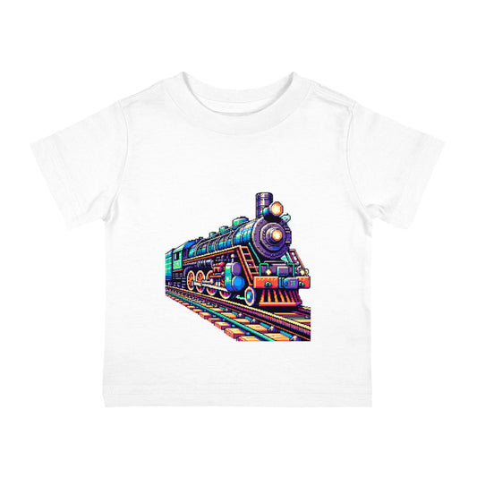 Pixelated Steam Train Infant Cotton Jersey Tee