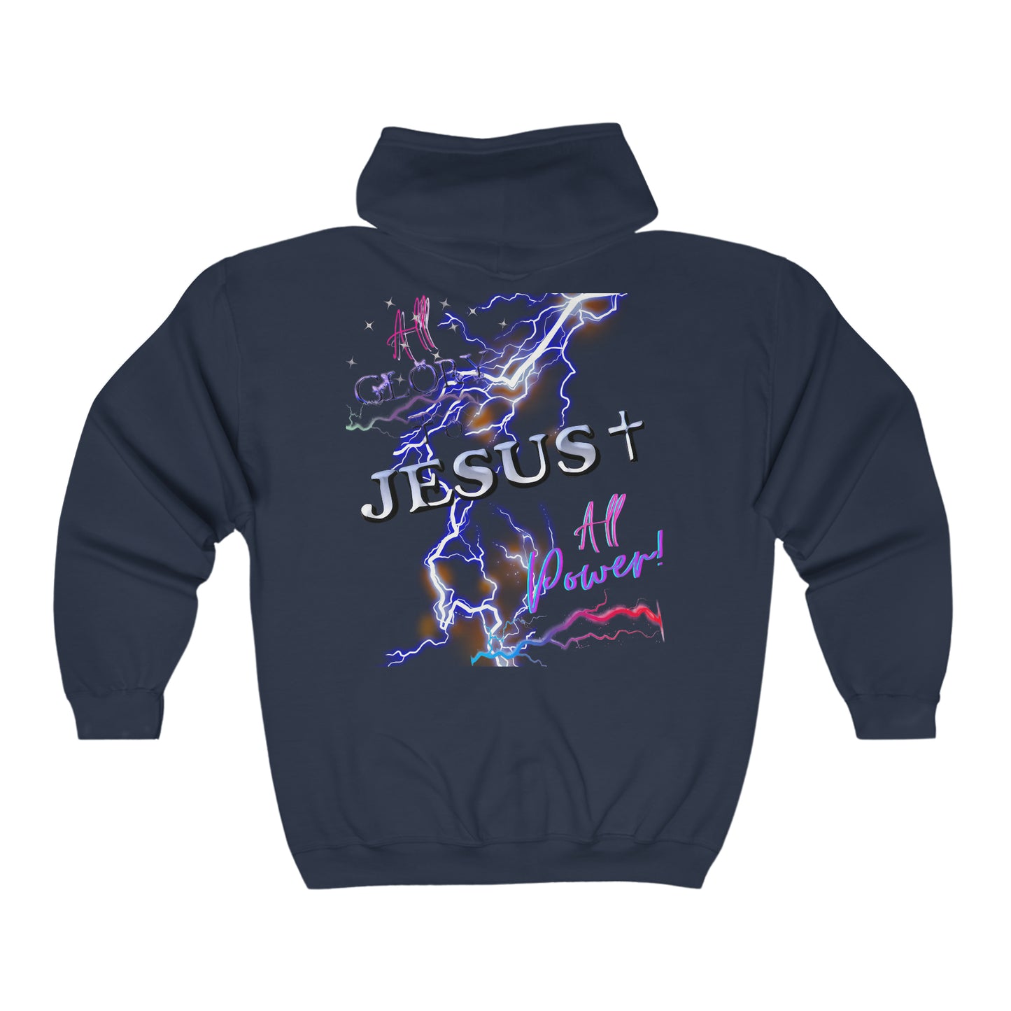 Unisex Heavy Blend™ JESUS Bolt! Full Zip Hooded Sweatshirt