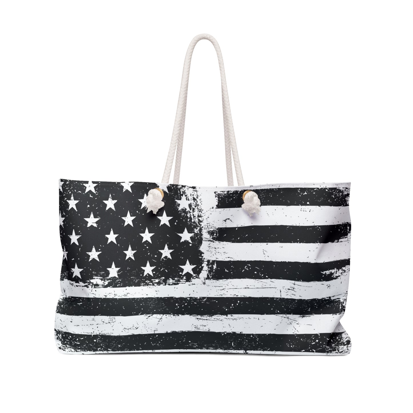 Black & White Stars & Stripes Weekender Bag