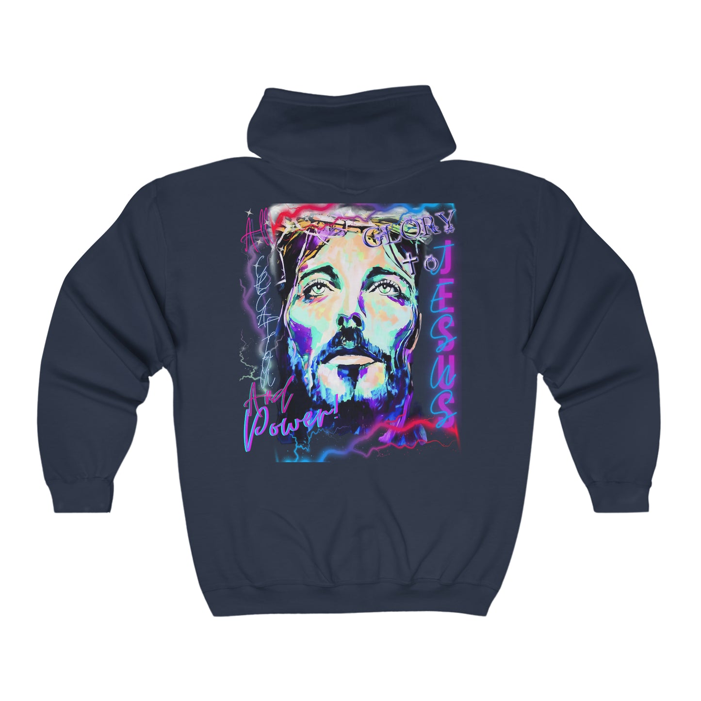 Unisex Heavy Blend™ Jesus Touch Power! Full Zip Hooded Sweatshirt