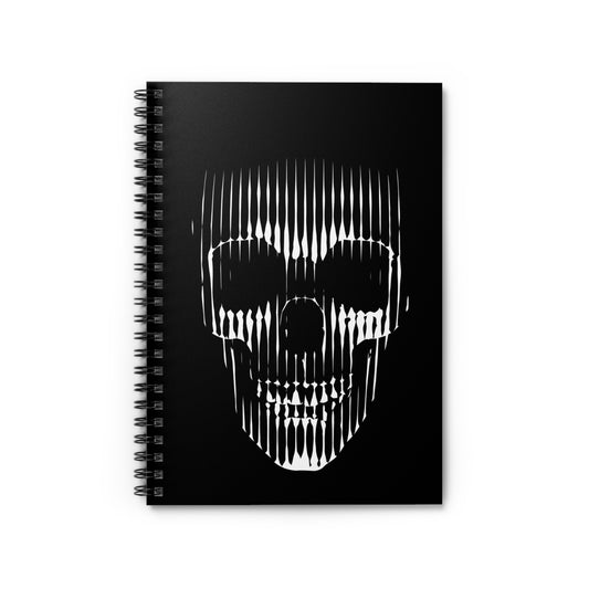 Dark and Strong Skeleton Head Spiral Notebook - Ruled Line