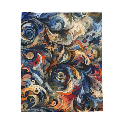 Colorful Swirl Velveteen Plush Blanket