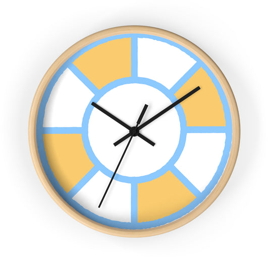 White Yellow Blue Wheel Wall Clock