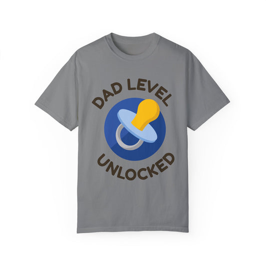 Dad Level Unlocked Unisex Garment-Dyed T-shirt