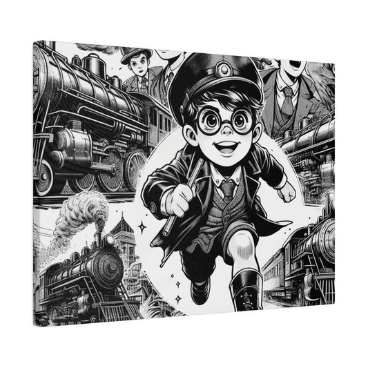 Boy Conductor Matte Canvas, Stretched, 0.75"