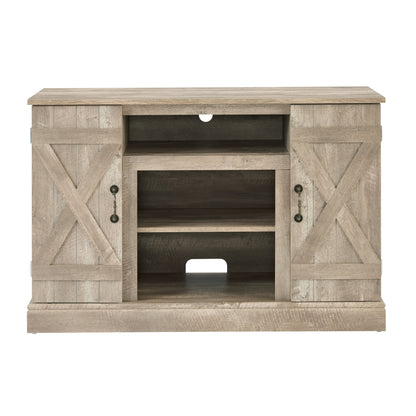 Farmhouse Classic Media TV Stand Antique Entertainment Console for TV up to 50" with Open and Closed Storage Space, Ashland Pine, 47"W*15.5"D*30.75"H