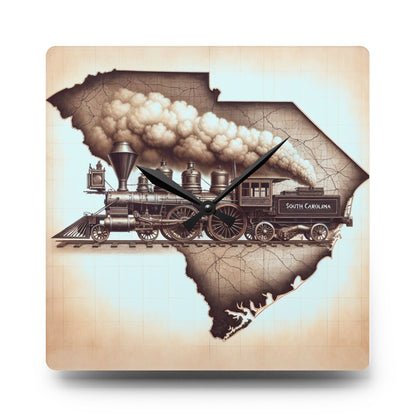 SC State Steam Train Acrylic Wall Clock