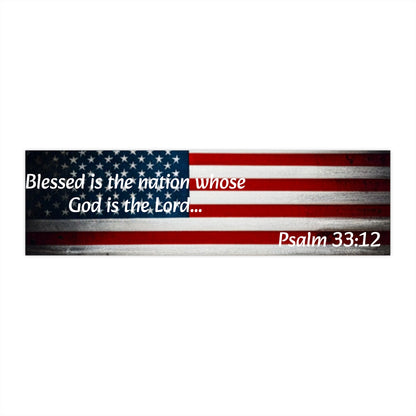 Psalm 33 American Flag Bumper Sticker