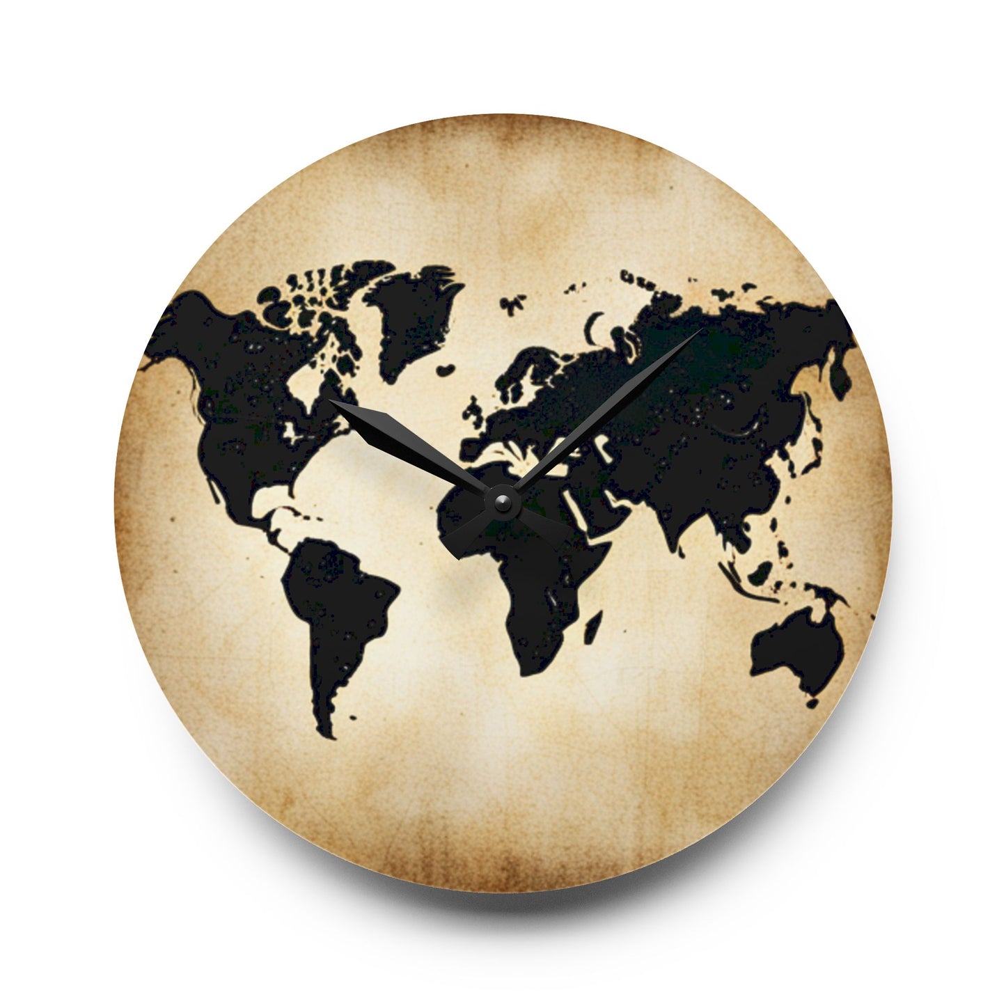 Vintage World Map Acrylic Wall Clock