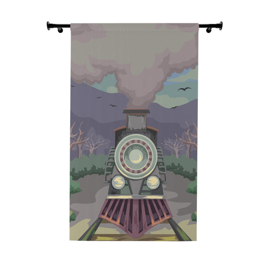 Steam Train Head On Window Curtains (1 Piece)