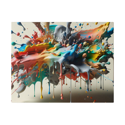 Paint Splatter Matte Canvas, Stretched, 0.75"