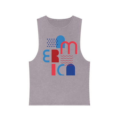 Geometric America Unisex Stonewash Tank Top