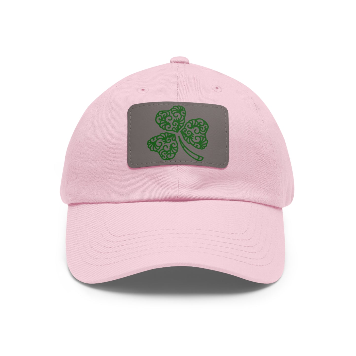 Four Leaf Clover Dad Hat with Leather Patch (Rectangle)