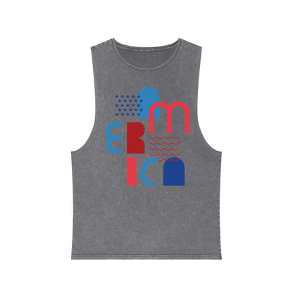 Geometric America Unisex Stonewash Tank Top