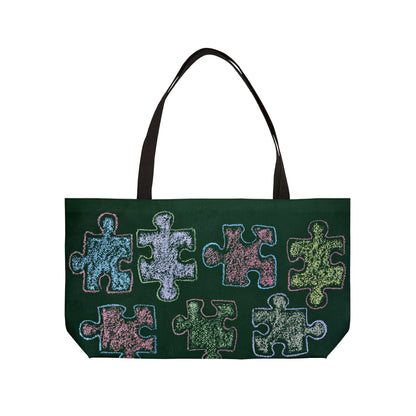 Hand drawn Chalk Puzzle Pieces Weekender Tote Bag