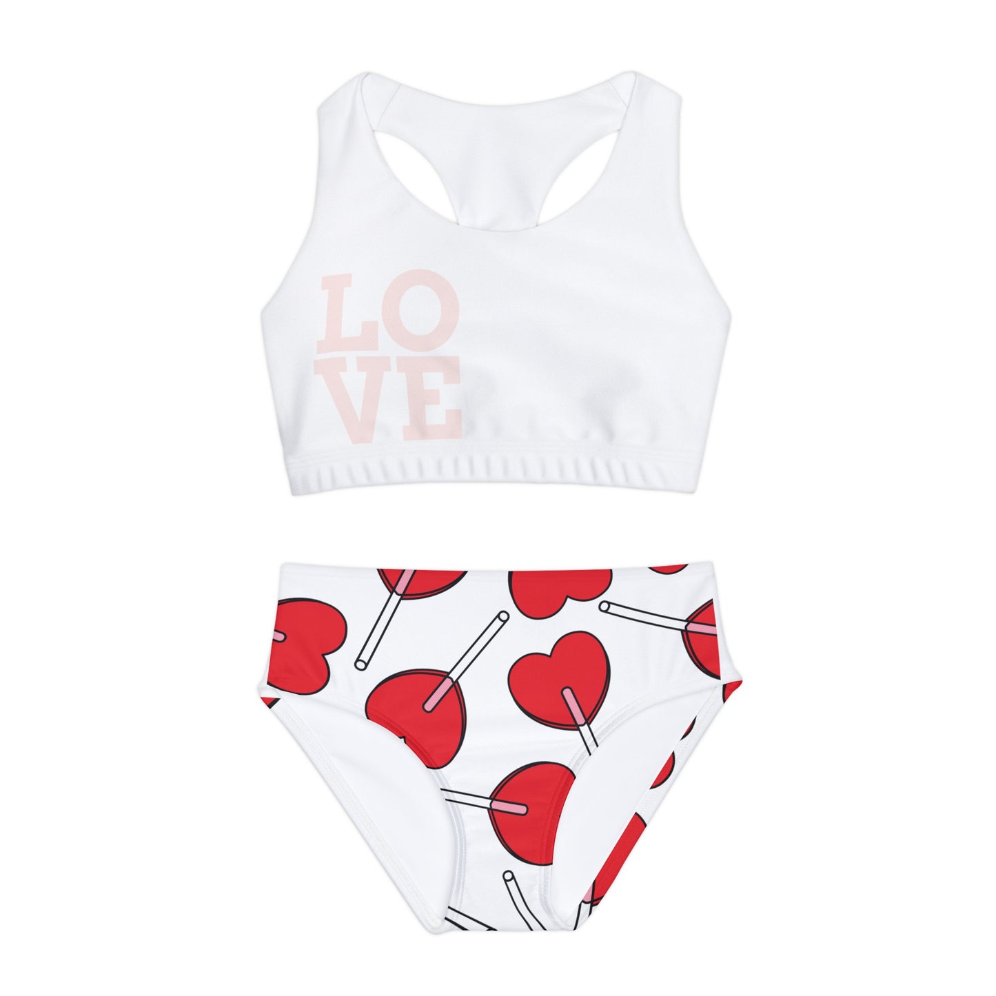 Love & Heart Lollipops Girls Two Piece Swimsuit