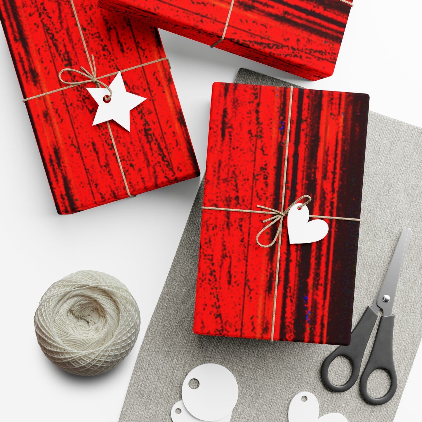 Red Yellow Strips Gift Wrap Papers