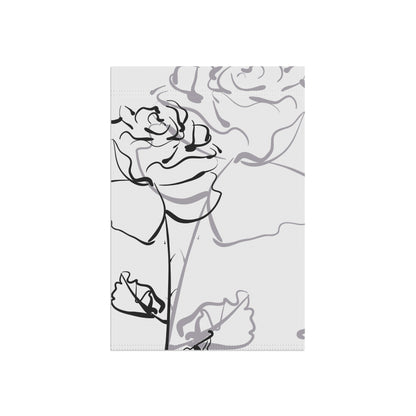 Black & Grey Stencil Flowers Garden & House Banner