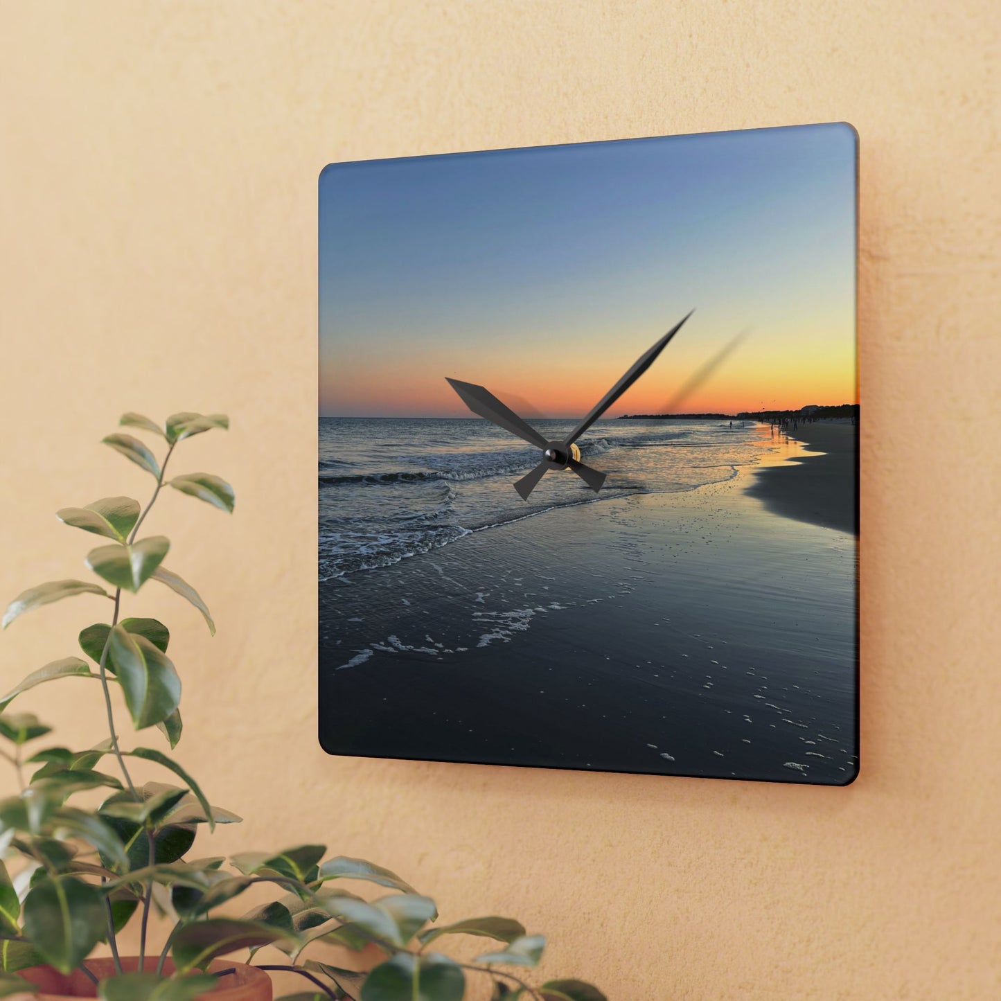 Hilton Head Island Beach Sunset Acrylic Wall Clock