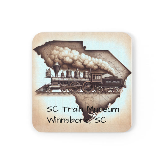 SC Train Museum Cork Back Coaster