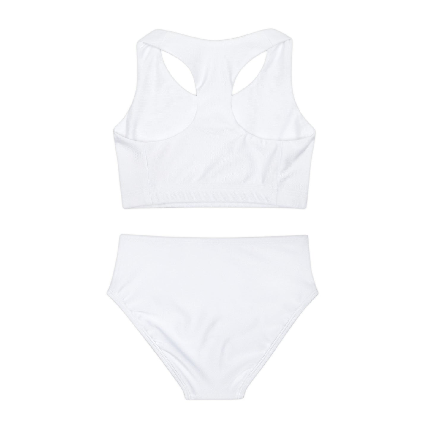 White Butterfly Moon Girls Two Piece Swimsuit