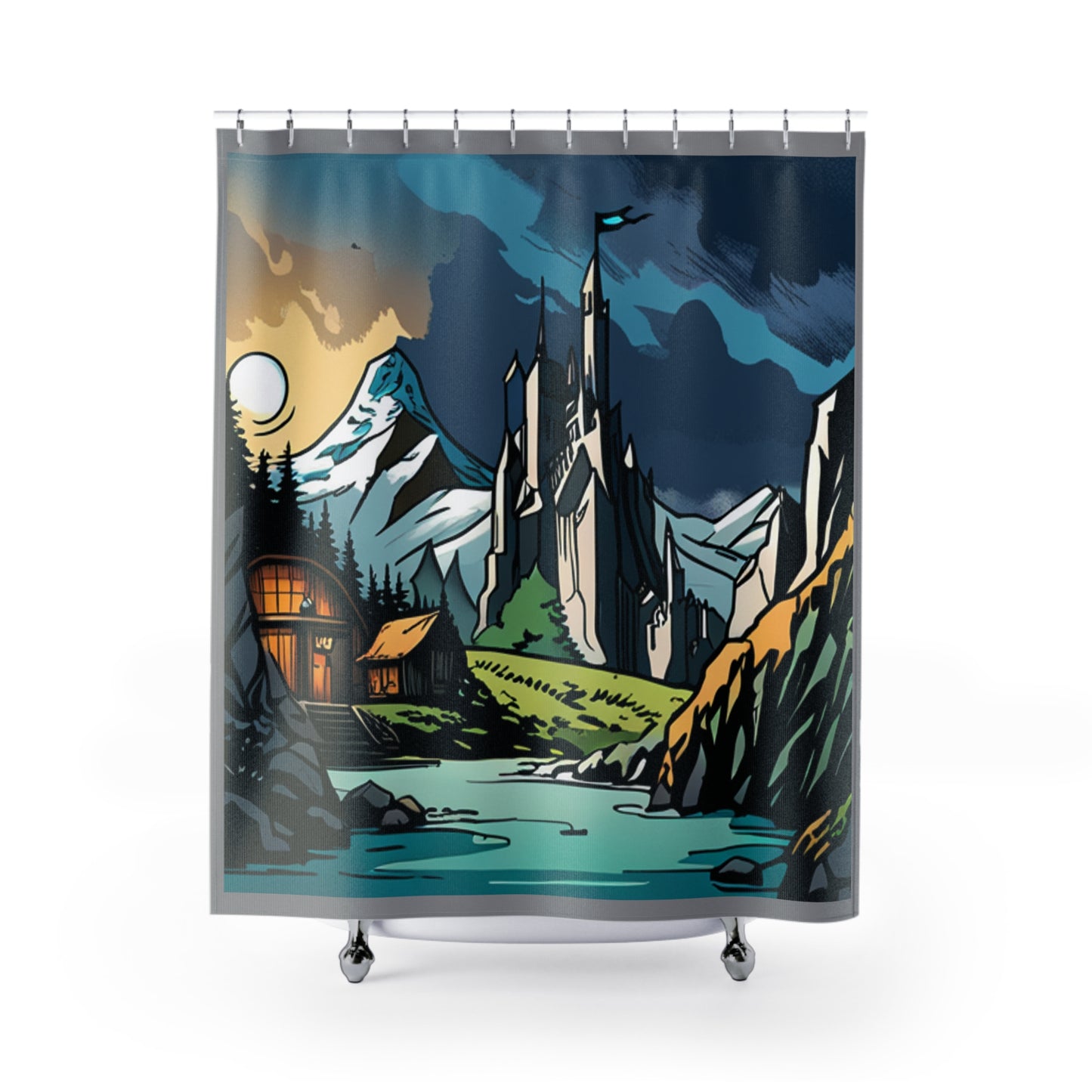 Life in the Shire: A Scenic Shower Curtain for a Cozy Retreat