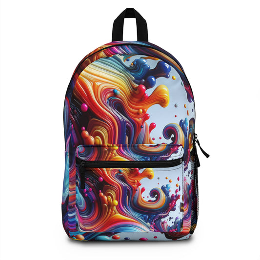 Rainbow Paint Swirls Backpack