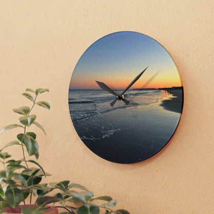 Hilton Head Island Beach Sunset Acrylic Wall Clock