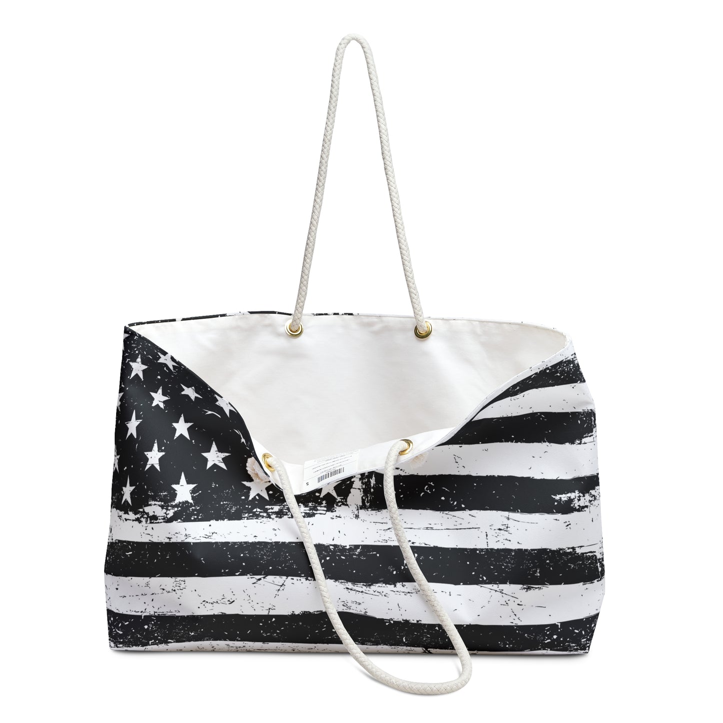 Black & White Stars & Stripes Weekender Bag