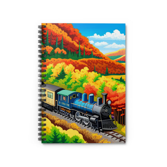 Train in a Wooded Branch Line Spiral Notebook - Ruled Line