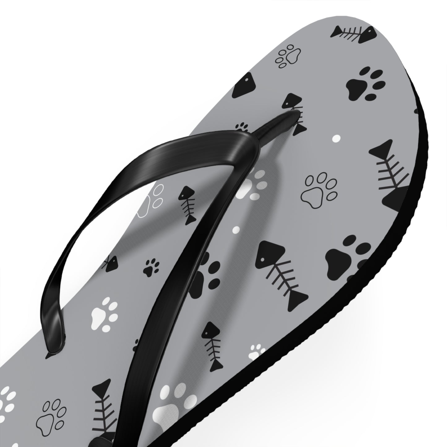 Paw Prints & Fish Bones Flip Flops