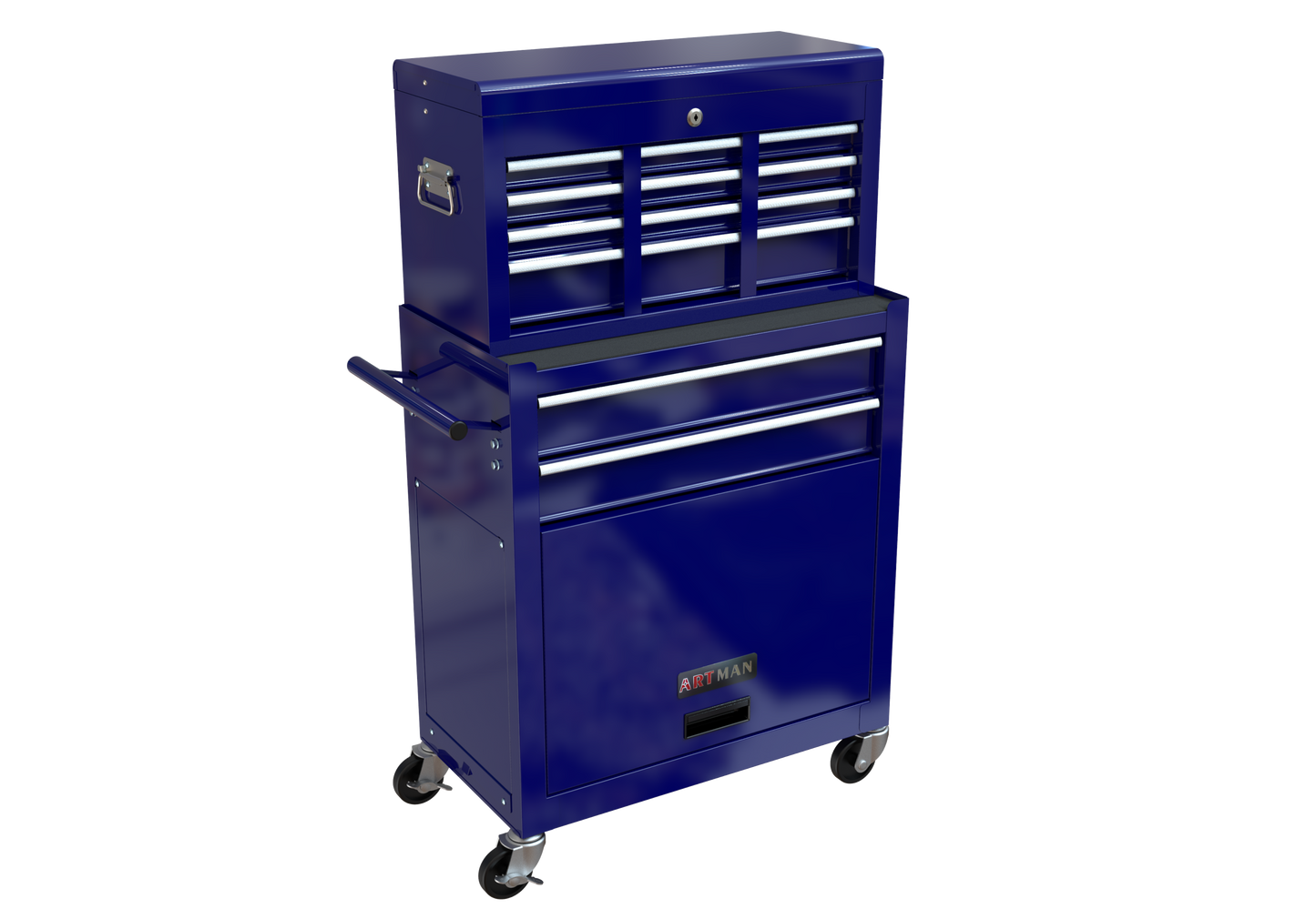 High Capacity Rolling Tool Chest with Wheels and Drawers, 8-Drawer Tool Storage Cabinet--BLUE