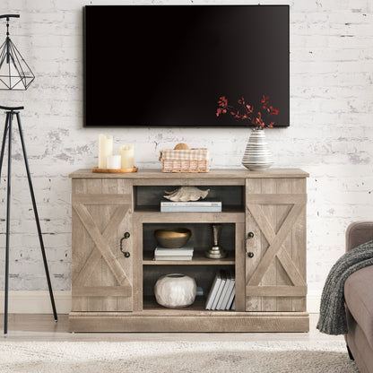 Farmhouse Classic Media TV Stand Antique Entertainment Console for TV up to 50" with Open and Closed Storage Space, Ashland Pine, 47"W*15.5"D*30.75"H